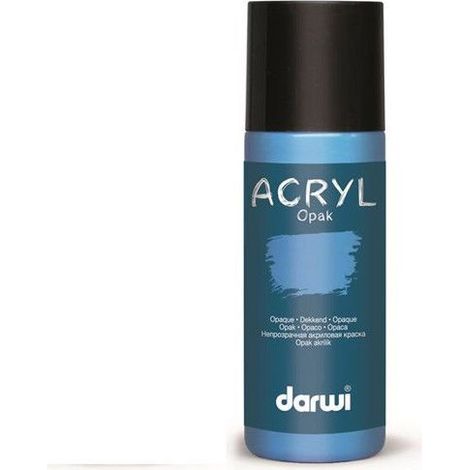 Peinture acrylique - Bleu clair - Tous supports - Opaque - Indélébile - Darwi - 80ml (1/2)