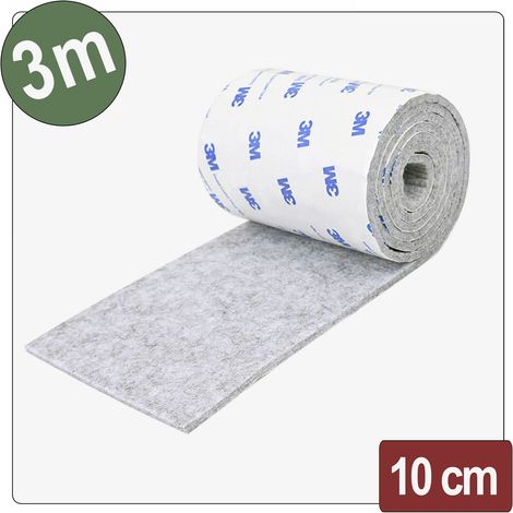 Quadrios 26SA122 Filzgleiter selbstklebend, rund Grau (L x B x H) 3000 x 100 x 4 mm 3 m