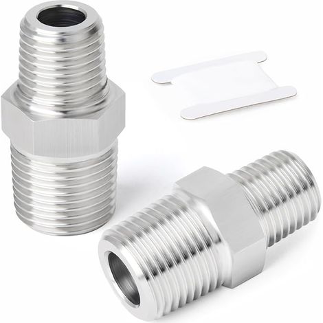 1/2" x 1/4 BSP Male Reducing Hex Coupling 2pcs (1/5)