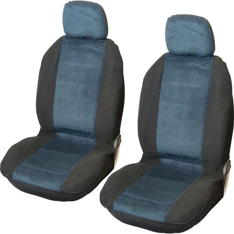 HOUSSES DE SIEGES AVANT DENVER NOIR/BLEU 4PCS (AIRBAG) X2