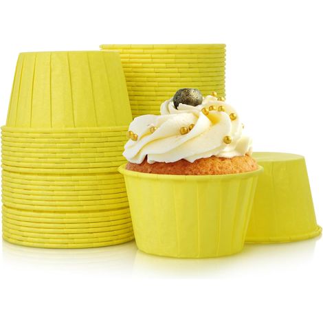 50 PièCes Moule à Cupcakes en Papier Caissettes à Muffins en Papier Caissettes à Cupcakes pour Anniversaires,Fêtes,Baby Shower(Jaune),Jaune,Jaune