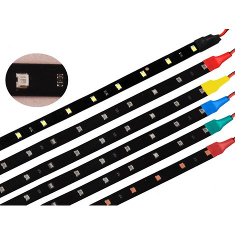 Bande LED, 30 cm, finition jaune, pour la décoration de meubles, téléviseurs, étagères et espaces intérieurs.-AquaForge (1/5)