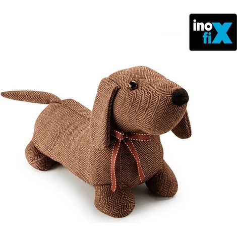 Fermaporta in tessuto 1kg cane marrone INOFIX
