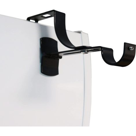 Store Menuiserie – Supports de tringle à rideaux sans perçage – Noir – Diamètre 20 mm – Fixation sur coffre de volet roulant – Charge jusqu'à 6 kg