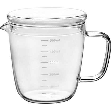 Verre doseur 500 ml avec couvercle, résistant à la chaleur (1/5)