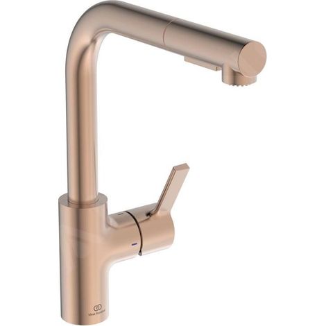 Robinet de cuisine IDEAL STANDARD Gusto douchette extractible Rose (1/5)