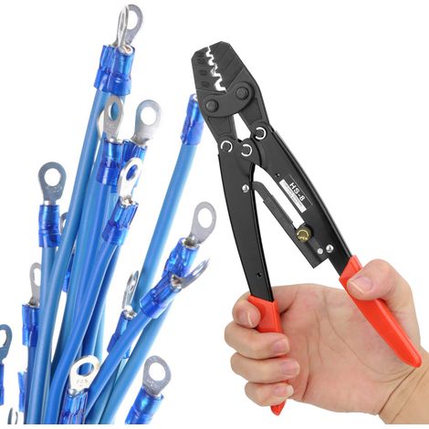 HS-8 Pinces à sertir manuelles outil de sertissage 1.25-8mm 17-8AWG pour borne nue (1/5)