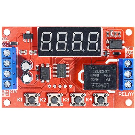2 modules de relais temporisé 12 V, circuit temporisation (1/5)