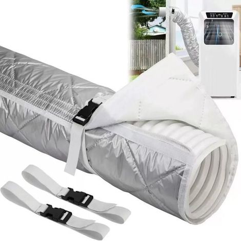 Housse de Protection pour Climatiseur Portable pour Tuyau 1Pcs, 150X53CM, Gaine Isolante Climatisation, avec 2 Sangles à Boucle