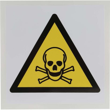 Panneau de danger, avec pictogramme : Danger matières toxiques " " , Auto-adhésif ( Prix pour 1 )