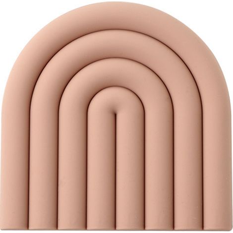 Thickened anti-scalding kitchen casserole mat coaster rainbow heat insulation pad (light pink) (1/5)