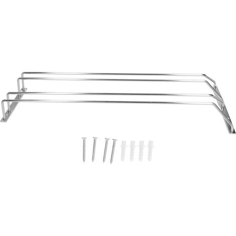 Porte-verres en acier inoxydable à double rangée, support à suspendre pour rangement sous placard