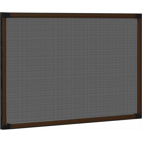 Moustiquaire extensible pour fenêtres Tissu de protection contre les insectes moustiques pour balcon, terrasse, structure en aluminium marron (100-193) x 75 cm
