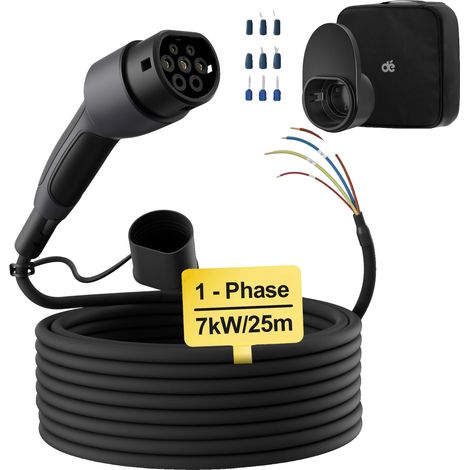 Câble de Charge pour Véhicule Électrique, Puissance de 7kW, Classe IP55, Plusieurs Options de Longueur (1/2)
