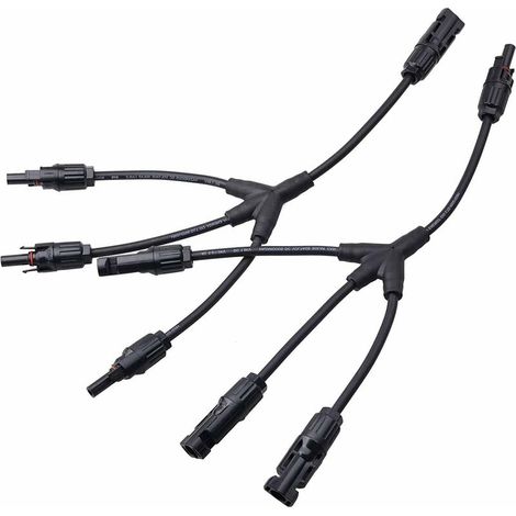 royaluxe - Connecteurs de Panneau Solaire Y Branche 1 à 3 Adaptateur parallèle M/FFF et F/Mmm adapté pour la Connexion parallèle de Panneau Solaire, (1/5)