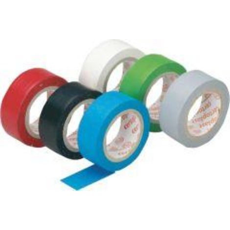 Ruban isolant en PVC souple, 4,5 m , 6 rouleaux de couleurs assorties (1/3)