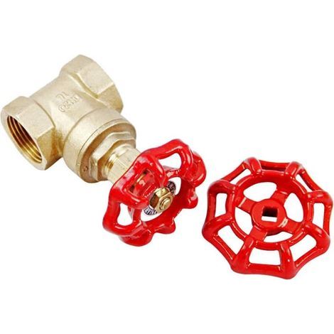 Vanne volant en fer vanne à boisseau sphérique vanne d'arrêt robinet tuyau d'eau partie supérieure poignée 6x6mm (rouge)