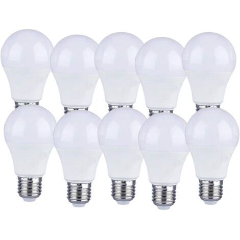 Pair - Lot de 10 Lot de 10 ampoules LED E27 9W A60 - Lumière blanche chaude 4000K - 806 Lumen (1/5)
