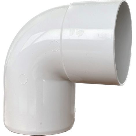 Curva tonda 87.30° per pluviali : Colore - Bianco, Diametro - 80