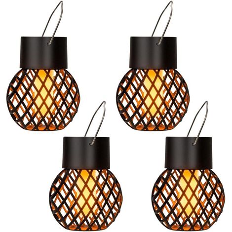 Set mit 4 wasserdichten Solar-Hängeleuchten für den Außenbereich, geeignet für Garten, Hof, Zaun und Baum (1/5)