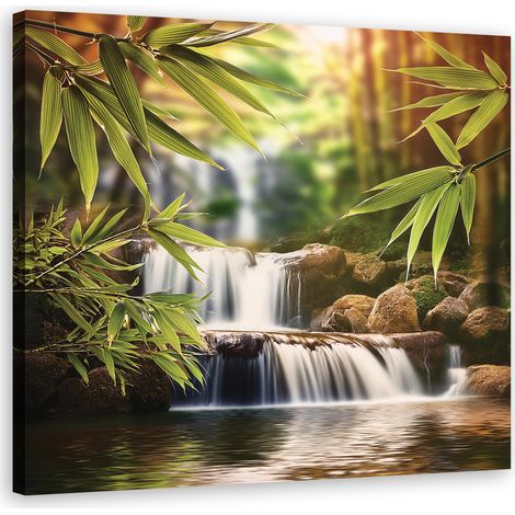 Quadro su tela, Pietre Zen a cascata - 60x60 (1/5)