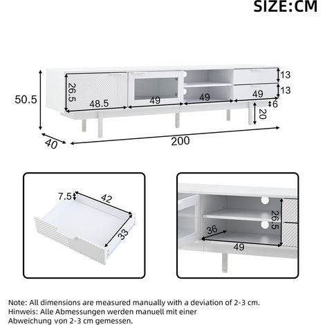 Möbelstück aus Stoff in Weiß 200 x 40 x 50.5 cm HOMAIRE (1/5)