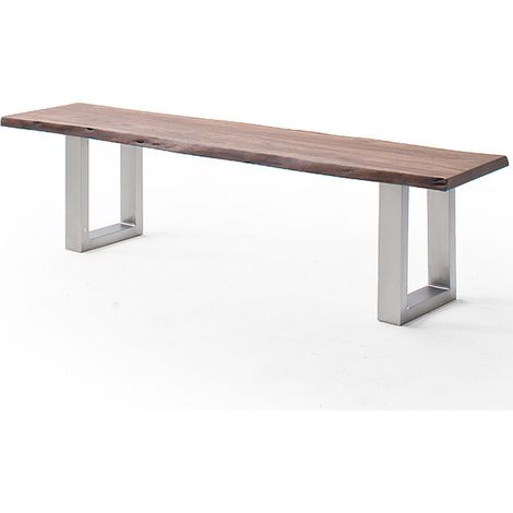 Esszimmer Sitzbank mit 160 cm Breite, Akazie massiv, walnussfarben lackiert - COSENZA-06 (1/3)