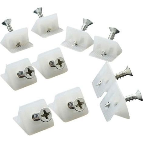 200pcs Drawer Reinforcement Bracket White Screw Repair Fixing Drawer Base Cabinet Shelf Sagging Repair Rear Connecting Stabilizers for Drawer Bottom Repair Washers