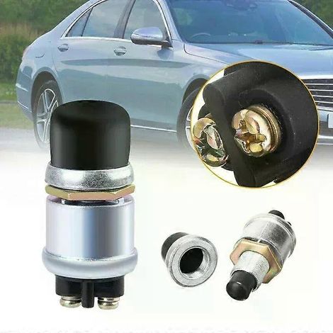 1 interrupteur de démarrage à allumage 60 A CC 12 V/24 V pour moteur de camion, étanche, avec bouton-poussoir et klaxon de remplacement pour voiture (1/5)