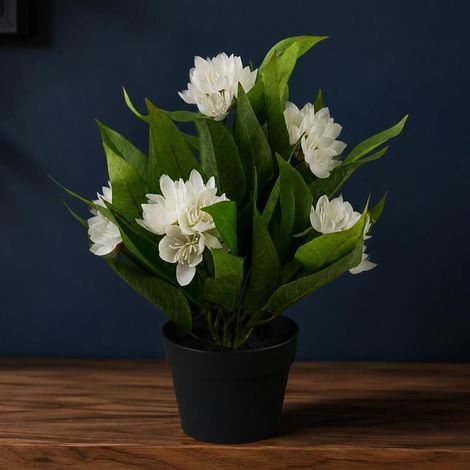 18cm Artificial Freesia Plant White Flowering Premium (1/5)