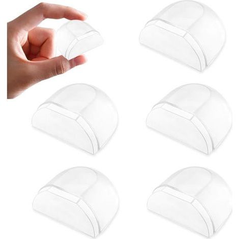(Farbe: Transparent) 5 Türstopper, transparente Türstopper, halbkreisförmige, selbstklebende Türstopper für alle Hartböden, Assur (1/5)