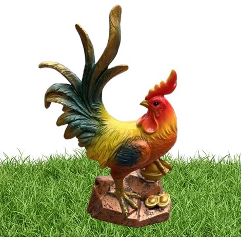Décoration de coq Sculpture de poulet en résine Décoration d'animaux de la (1/5)