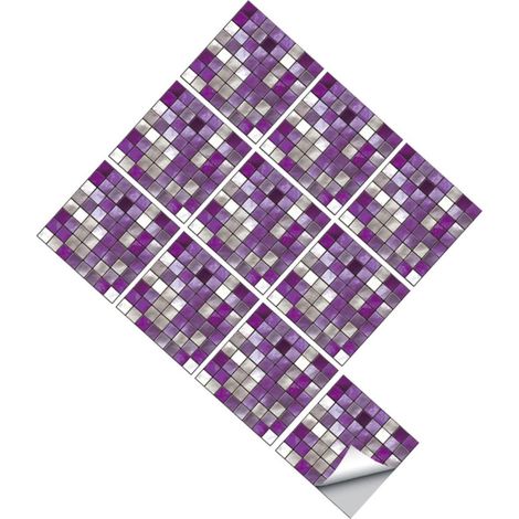 Lot De 10 Autocollants Pour Carrelage En Marbre Décoration Murale Pour Cuisine Et Salle De Bain (1/5)