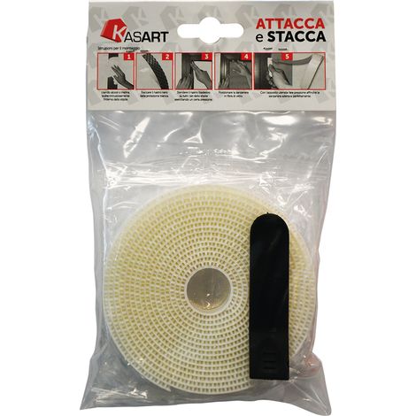 NASTRO ATTACCA STACCA PER ZANZARIERE mm 10 x 6,6 mt - col. bianco  - KASART