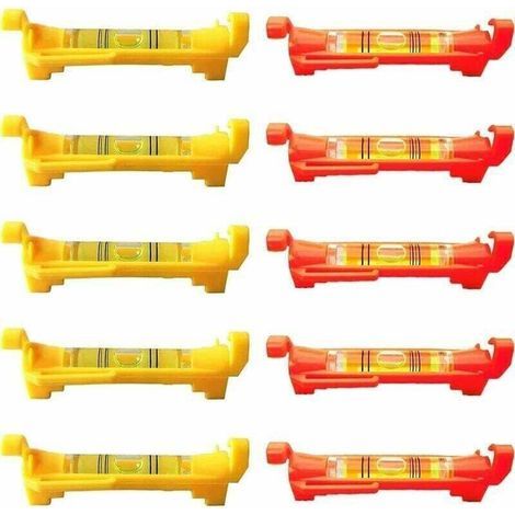 10 mini niveaux à bulle, niveaux à corde, niveaux à carrelage pour la maçonnerie, la plomberie, les mesures d'ingénierie de l'industrie de la construction (1/4)