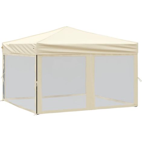Tonnelle de jardin,Tente de réception pliable avec parois Crème 3x3 m CFW310778 (1/5)