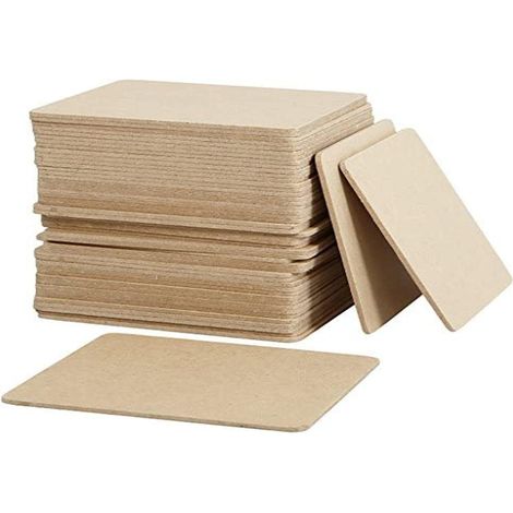 Lot de 50 dessous de verre en bois MDF 10 x 10 cm Épaisseur 3 cm