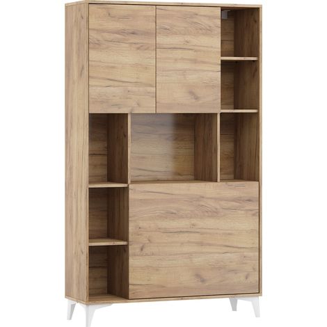 Bureau pliant MEGAN 2 bibliothèque artisanal doré (1/5)