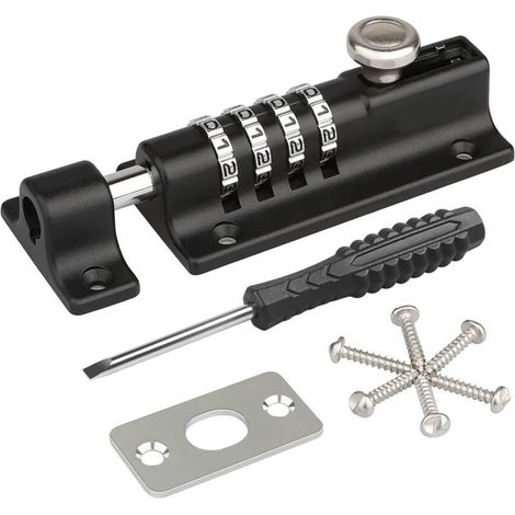 Serratura a combinazione, [con cacciavite] Serratura a combinazione per porta, serratura a combinazione impermeabile a 4 cifre con viti di fissaggio di sicurezza per armadietti, garage, capannoni (1 p (1/4)