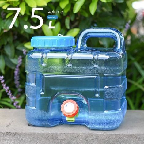 7.5L Jerrican Alimentaire Camping, Reservoir Eau Seau avec Robinet, Grande Capacité Bidon d'eau avec Poignée, Bouilloire Qualité (1/4)