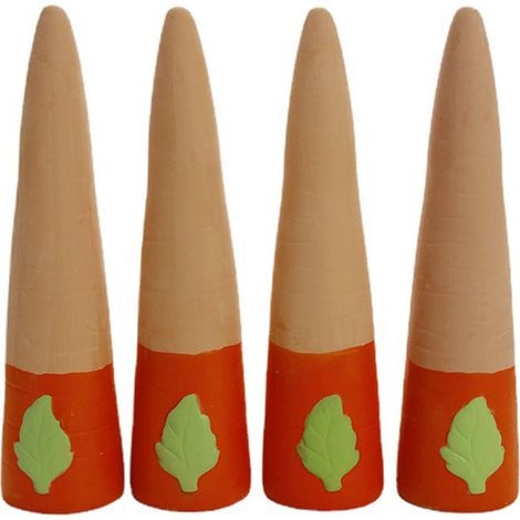 Vasos de riego automáticos para plantas – 4 unidades de cerámica – naranja y blanco – 105 ml y 200 ml (1/5)