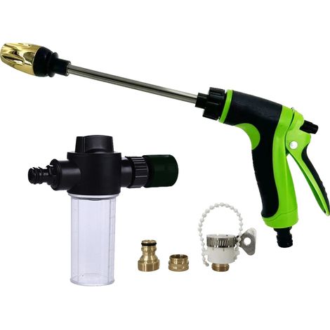 (Kit pistolet à eau) Nouvel outil portable de nettoyage automobile, pistolet à eau haute pression, nettoyeur de voiture, embout de tuyau d'arrosage, lance à mousse (1/3)