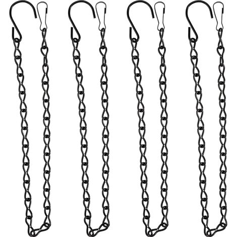 Juego de 4 cadenas colgantes con ganchos de 50 cm para plantas, cestas metálicas colgantes para comederos de pájaros, faroles, adornos, campanillas de viento y paneles de exhibición. (1/5)