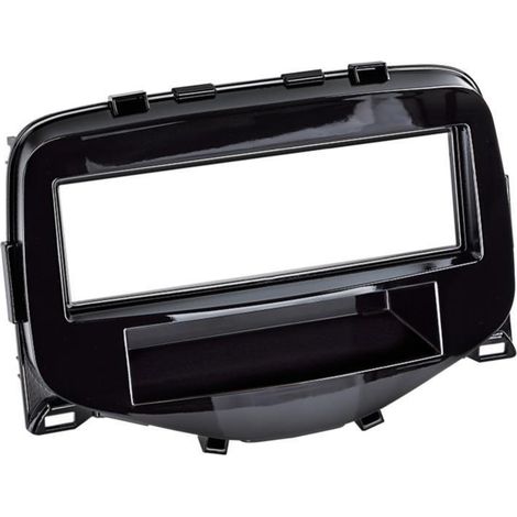 Facade Autoradio compatible avec CITROEN C1 PEUGEOT 108 TOYOTA AYGO ap14 - noir brillant