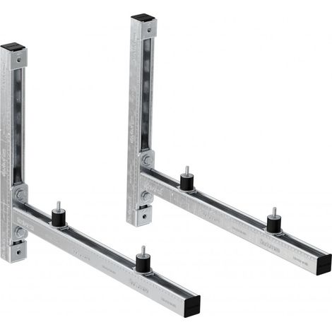 Fischer – Supports de climatiseur KSU S 600 – Isolation acoustique – Longueur 600 mm – Montage flexible avec écrou coulissant FCN Clix P10