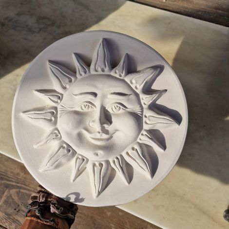 traditional Sicilian art SUN Ceramic bisque / plaster blank