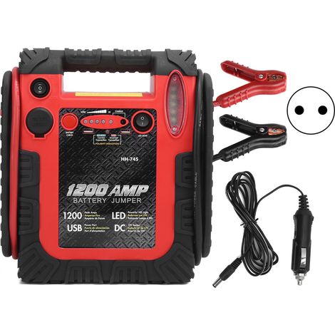 Chargeur de démarrage portable 12V DC avec éclairage LED intelligent, bloc d'alimentation d'urgence, prise UE 110-220V (1/5)