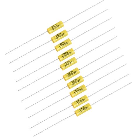 10Pcs Axial Polyester Film Capacitor with Long Lead 0.022uF 630V for Radio Amplifier
