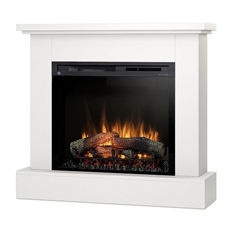 Camino Elettrico Riscaldante Da Pavimento Autoportante a LED - 28" - Bianco opaco - 105 x 95 x 29 - YUKON (1/5)
