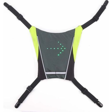 Chaleco de alta visibilidad, mochila reflectante para ciclismo, luz de señal, luces LED para bicicleta con control remoto, ideal para exteriores, senderismo, camping y bicicleta. (1/5)